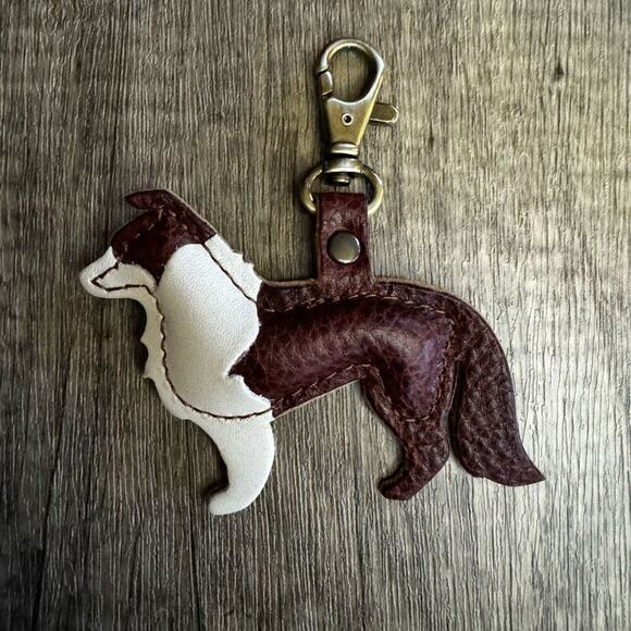 Portland Leather NUTMEG Leather Purse Charm FAST SHIP Pepper Dog Lover - Picture 1 of 3